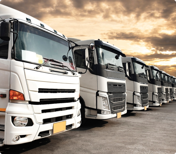 Illustration of fleet vehicles being managed from a dashboard